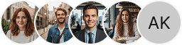 Molteplici avatar di profili di investitori nel blocco di recensioni di trading su Nettare Patrimione